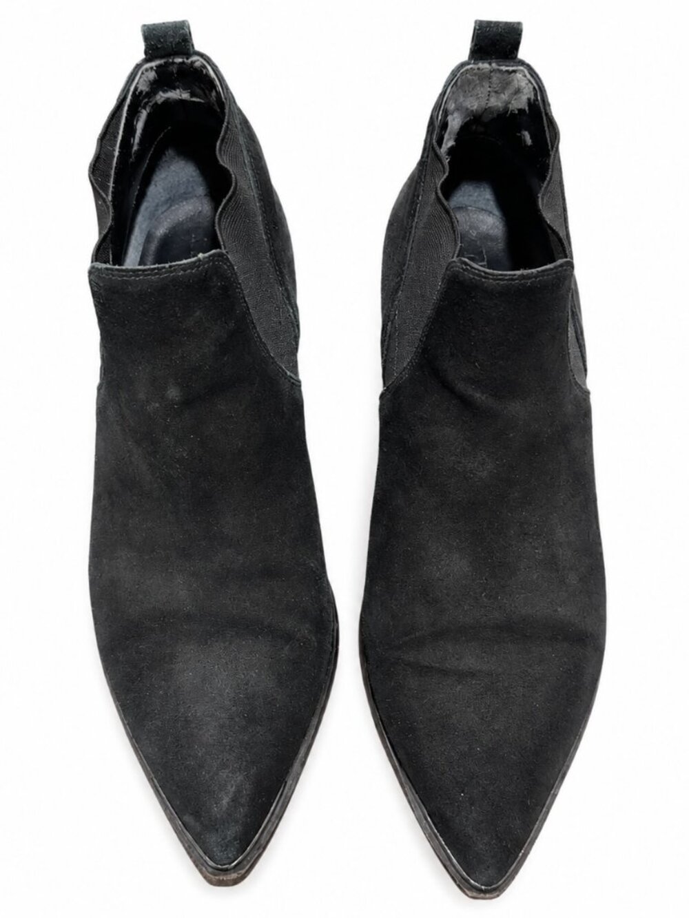 Marc Fisher LTD Yale Black Suede Pointed Toe Chelsea Booties 8.5M